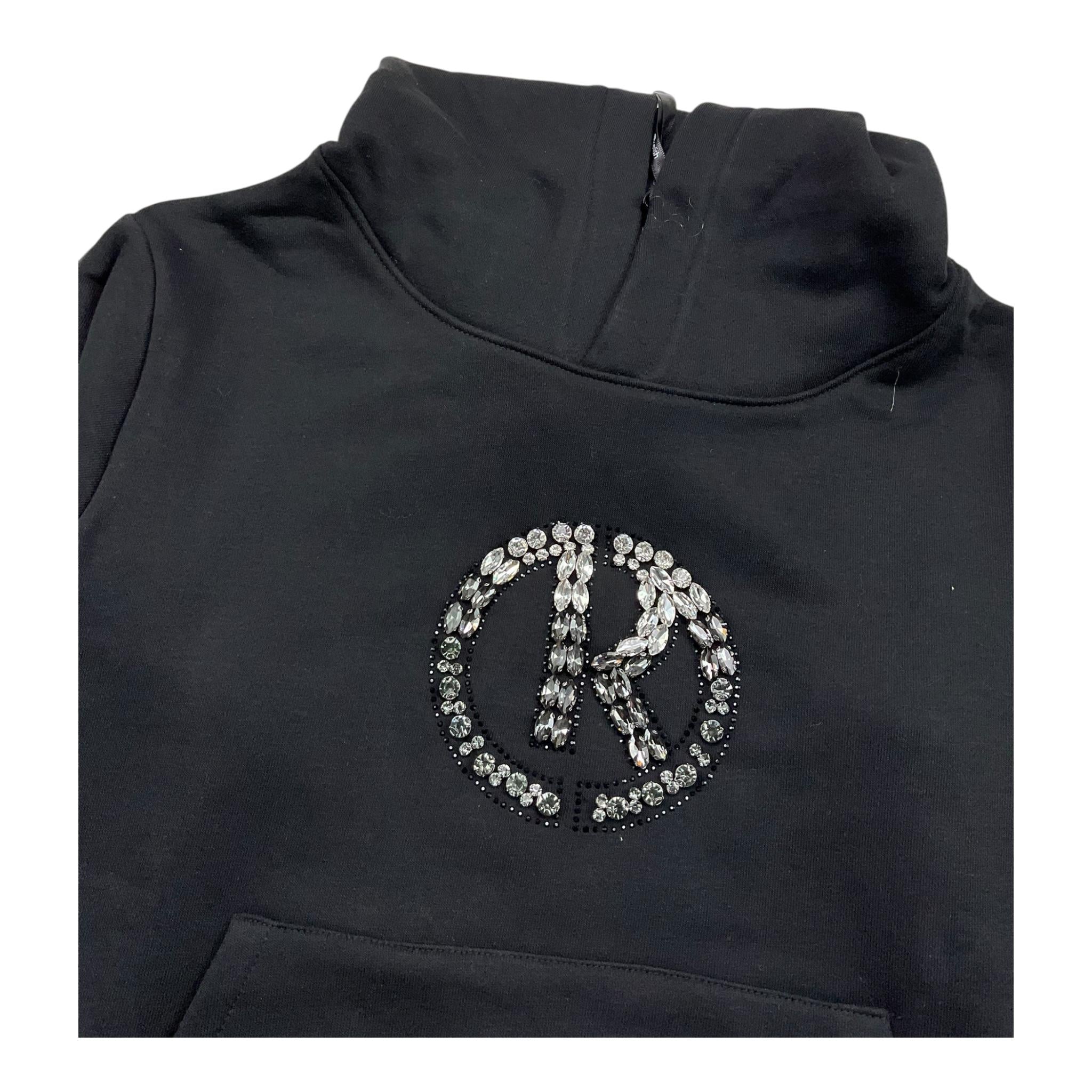 RELISH felpa tinta unita con cappuccio e brillantini Nero per Bambina RGA2401033022X NERO RELISH 