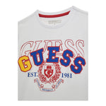 Guess T-Shirt Girocollo Tinta Unita con Stampa per Bambino L5RI02K8HM4 BIANCO GUESS 
