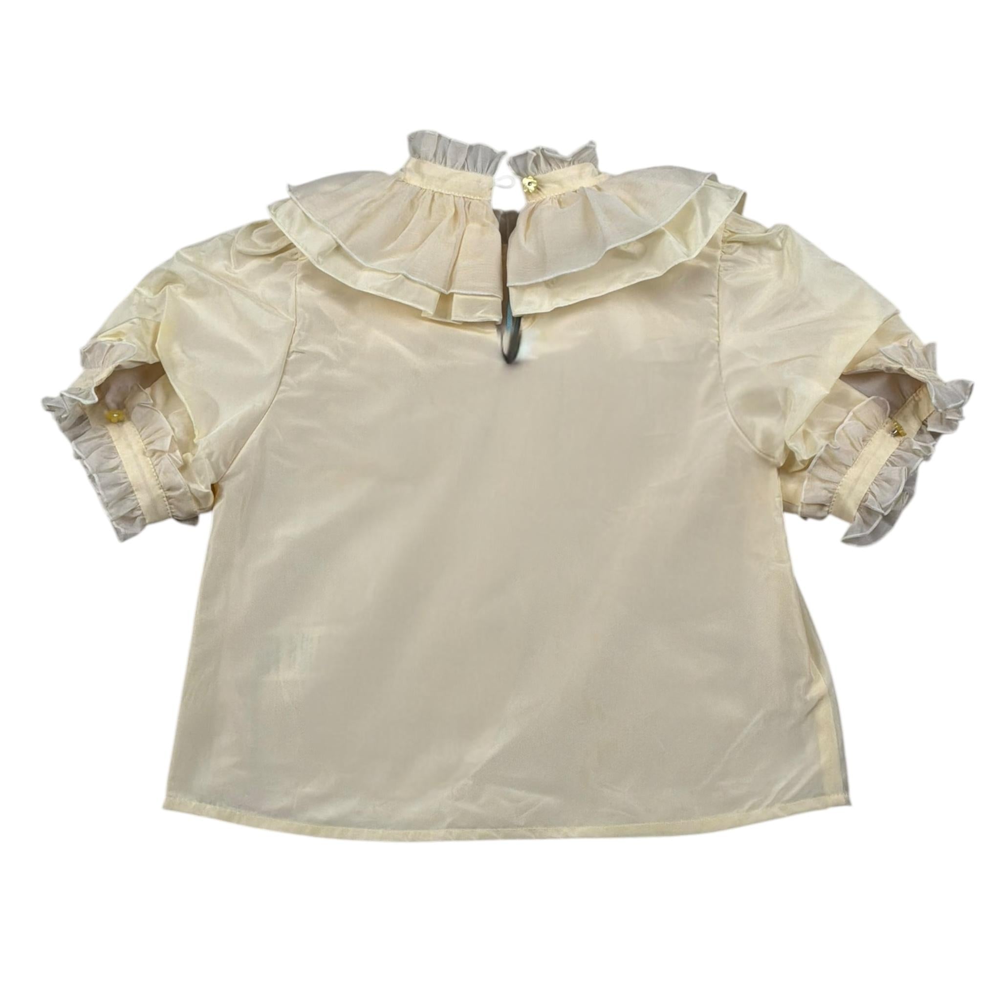 A' La Page Camicia Mezza Manica Tinta Unita per Bambina LIATRIS GIALLO A' LA PAGE 