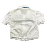 M+E' Camicia Mezza Manica Tinta Unita con Fiocco In Tulle Bianco per Neonata