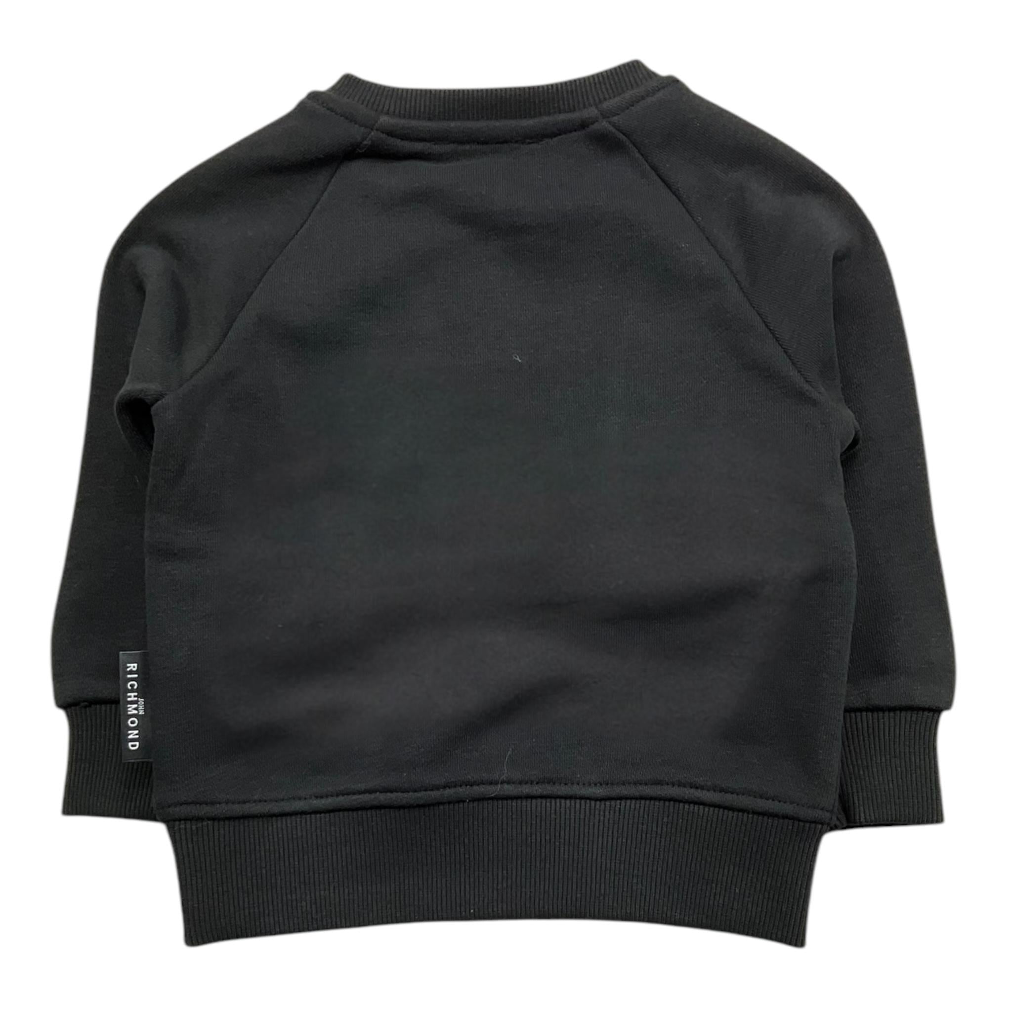 JOHN RICHMOND felpa girocollo tinta unita con stampa Nero per Neonata RIA25072FE NERO JOHN RICHMOND 