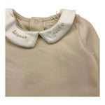 CARRE'MENT BEAU body tinta unita con colletto con stampa Beige per Neonata Y30243 BEIGE CARRE'MENT BEAU 