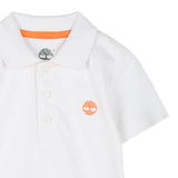 Timberland Polo Mezza Manica Tinta Unita con Logo per Bambino T6051010 BIANCO TIMBERLAND 