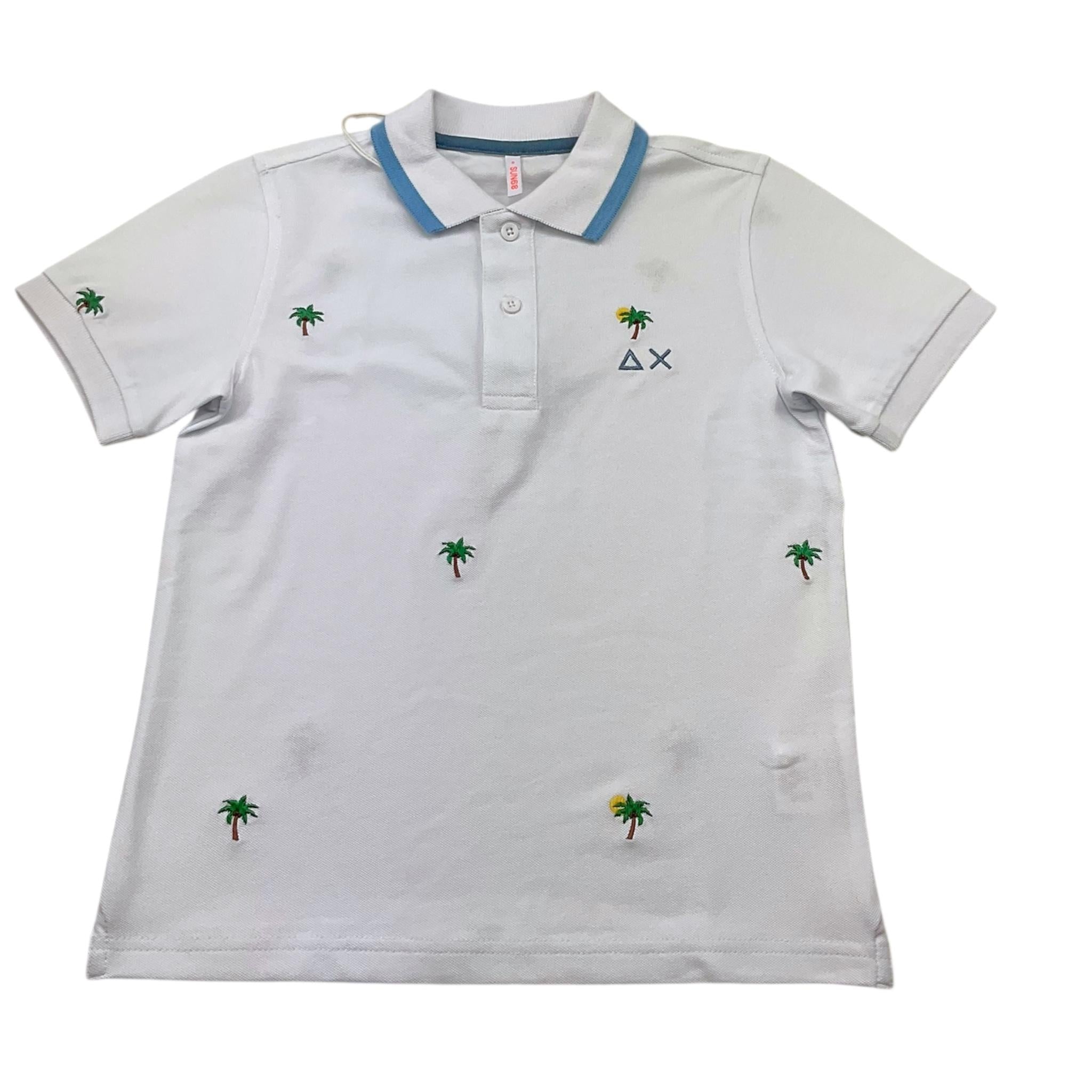 Sun68 Polo Mezza Manica Tinta Unita per Bambino CPA35328 BIANCO SUN68 
