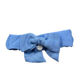 Le Bebe' Fascia Tinta Unita con Fiocco per Neonata LBG6414 AZZURRO LE BEBE' 