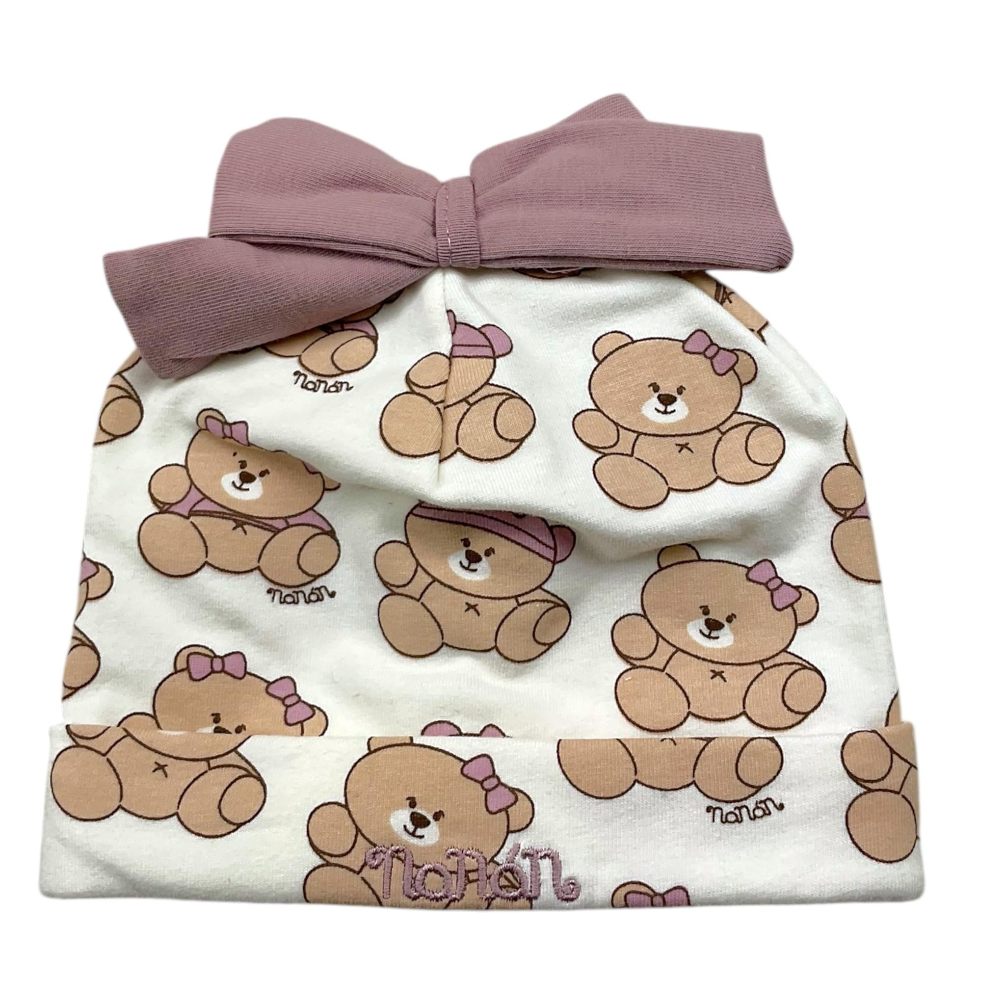 NANAN cappello tinta unita con stampa Bianco per Neonata I24480PCB BIANCO NANAN 