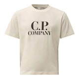 C.P. Company T-Shirt Tinta Unita Girocollo Con Stampa Bianco Per Bambino