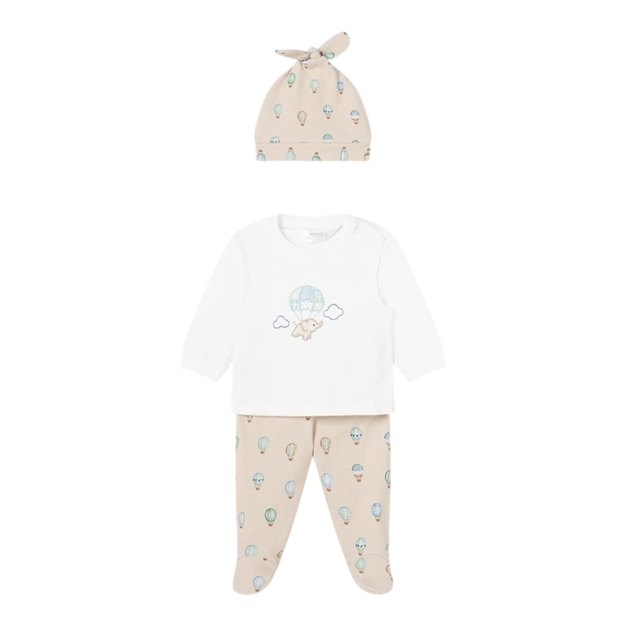Mayoral Completo 3 Pezzi Ghettina-Shirt-Cappello per Neonato 1532 BEIGE MAYORAL 