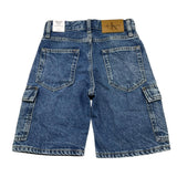 Calvin Klein Bermuda In Denim Tinta Uinita con Tasconi per Bambino IB0IB02430 BLU CALVIN KLEIN 