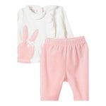 LIU JO completo 2 pezzi shirt-ghettina bicolore in ciniglia Bianco/rosa per Neonata HF4002 BIANCO/ROSA LIU JO 