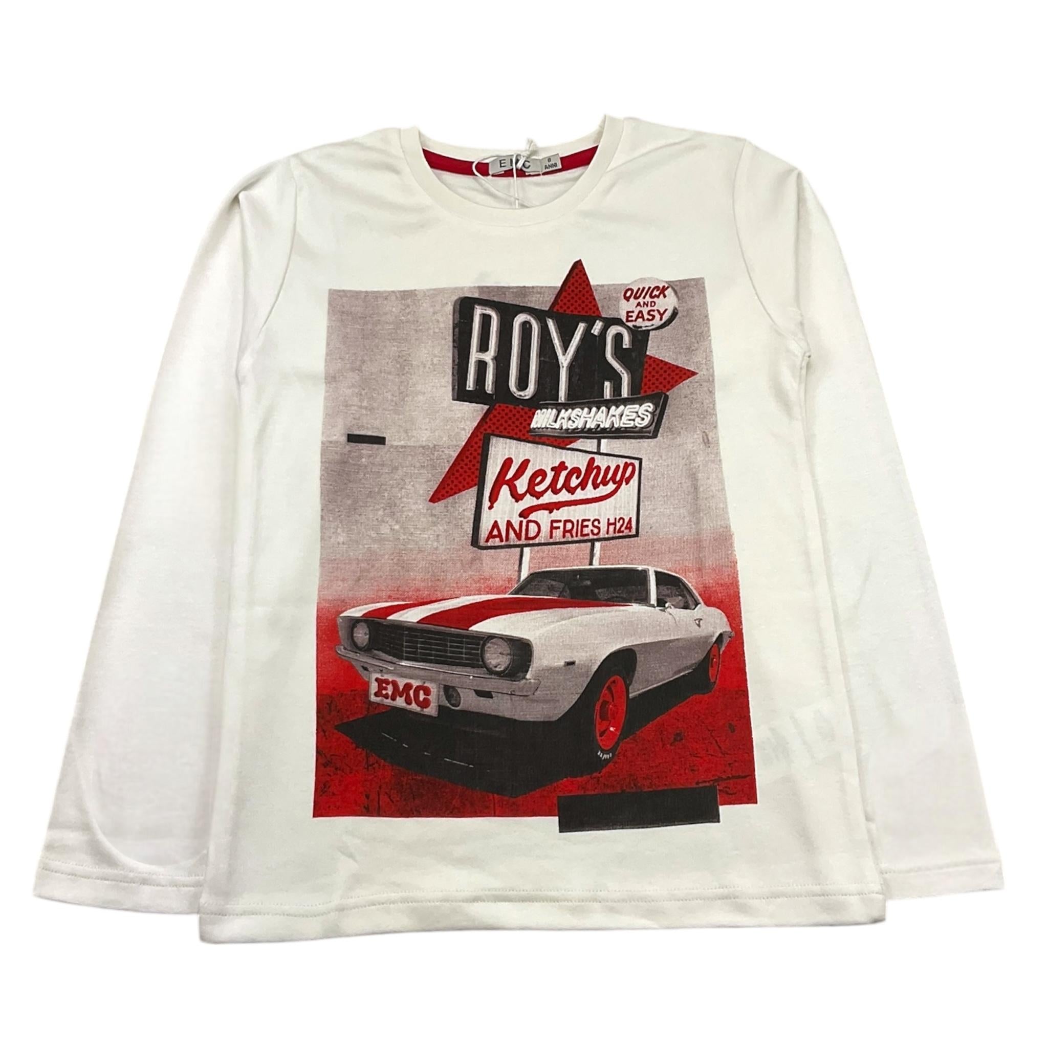 EMC shirt gircollo tinta unita con stampa Bianco per Bambino BX2304 BIANCO EMC 