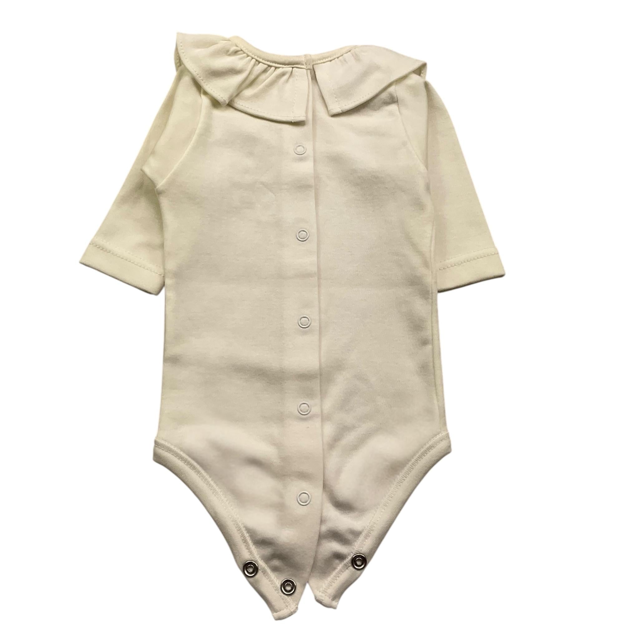 BABIDU body manica lunga tinta unita con colletto Panna per Neonata BODY1 PANNA BABIDU 