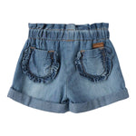 Mini Banda Short In Denim tinta unita Blu per Neonata 3B735XX BLU MINI BANDA 