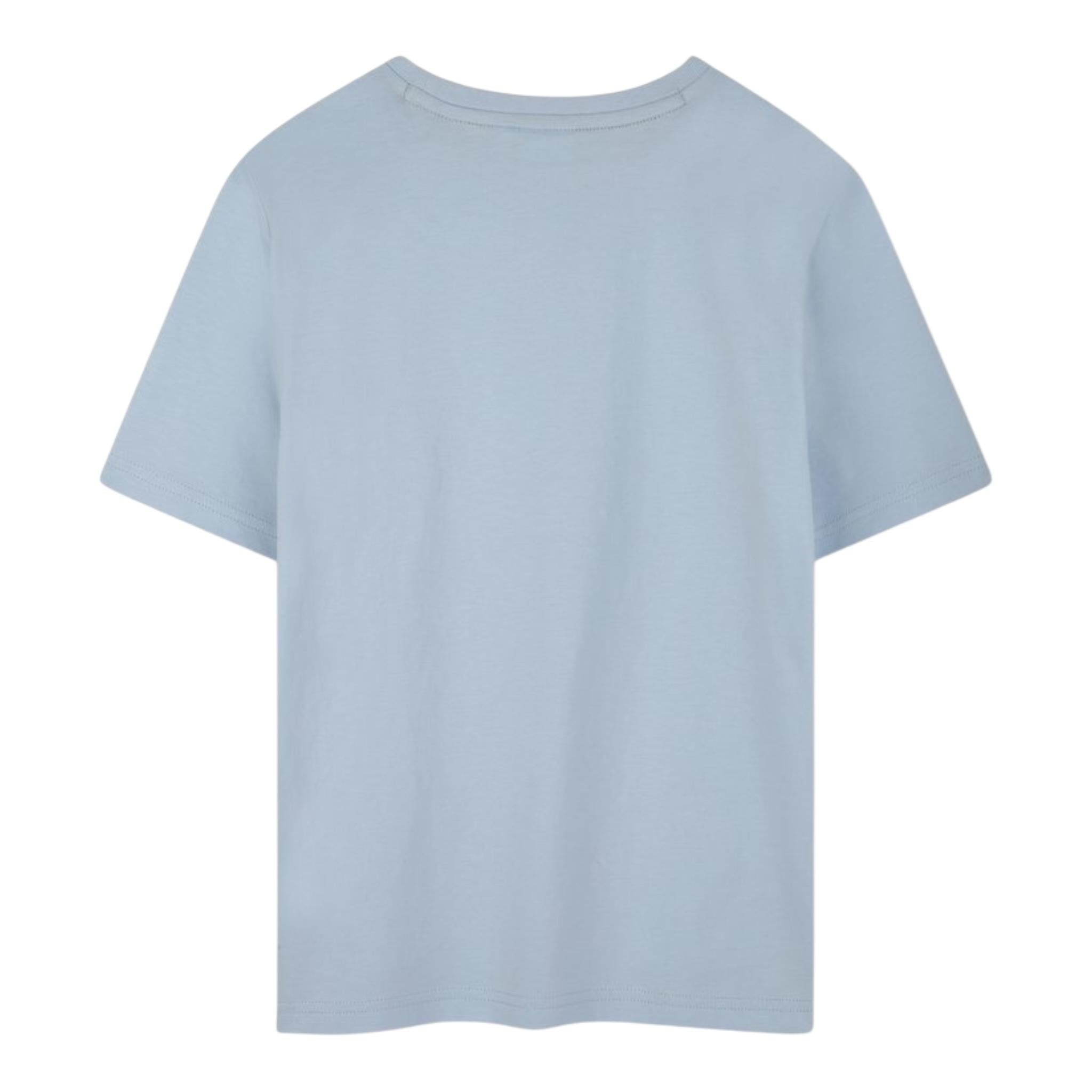 Boss T-Shirt Girocollo Tinta Unita con Stampe per Bambino J52038 AZZURRO BOSS 