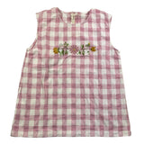Babe & Tess Camicia Giromanica Fantasia Quadri Bianco/Rosa Per Bambina