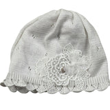 Marlu' Cappello Tinta Unita con Ricami per Neonata EP1271 BIANCO MARLU' 
