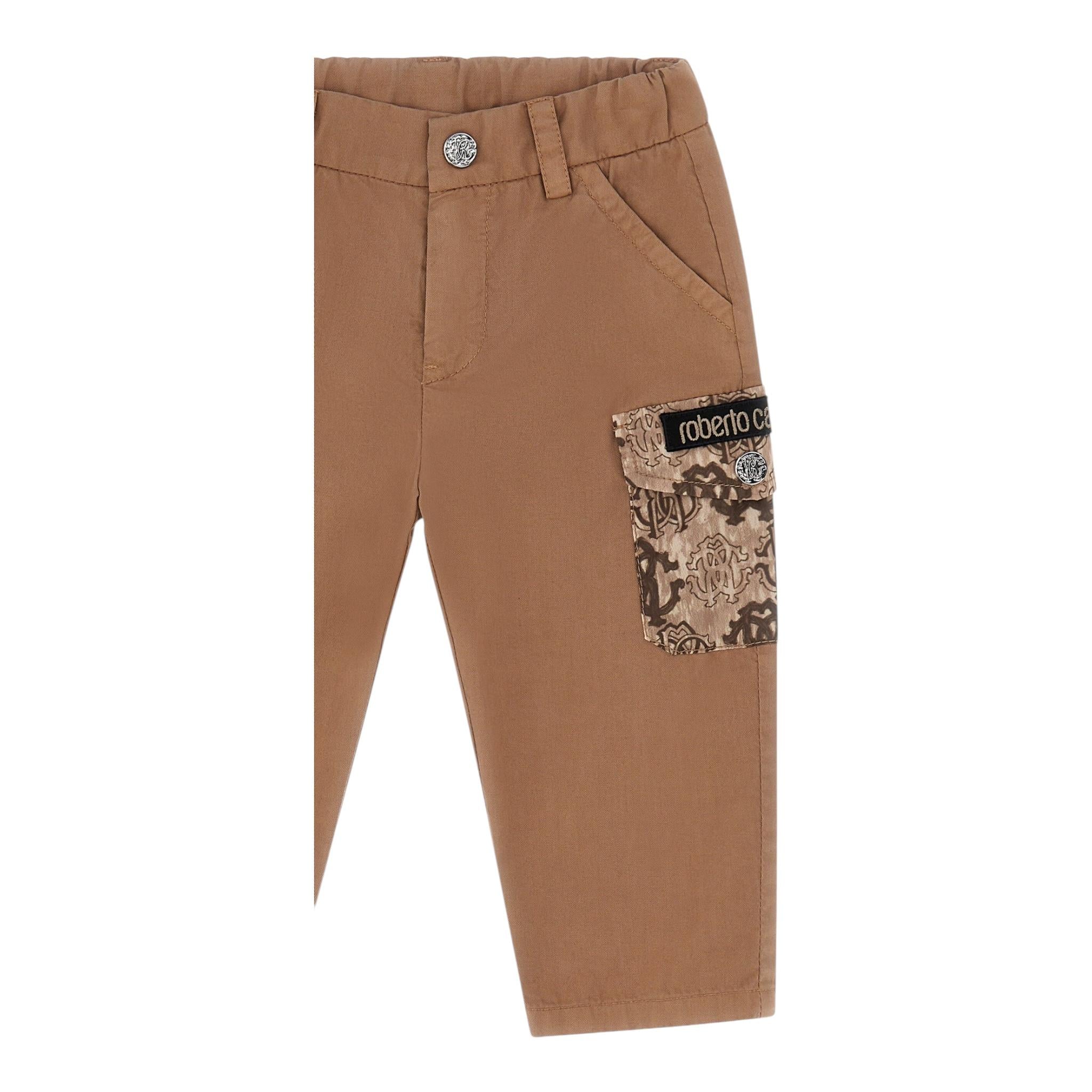 ROBERTO CAVALLI pantalone tinta unita girovita regolabile Beige per Neonato TJT237 BEIGE ROBERTO CAVALLI 