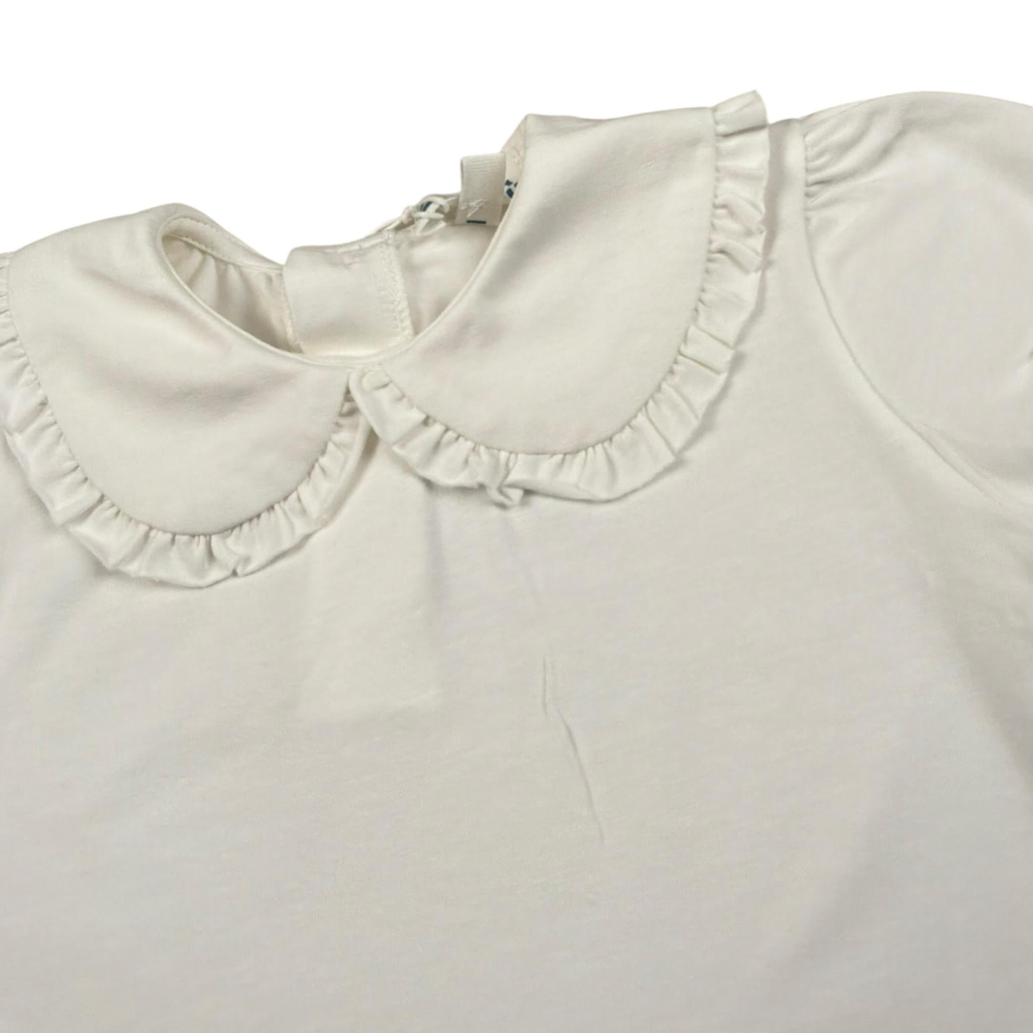 Lalalu' T-Shirt Tinta Unita con Colletto per Bambina TSL170PBJ BIANCO LALALU' 