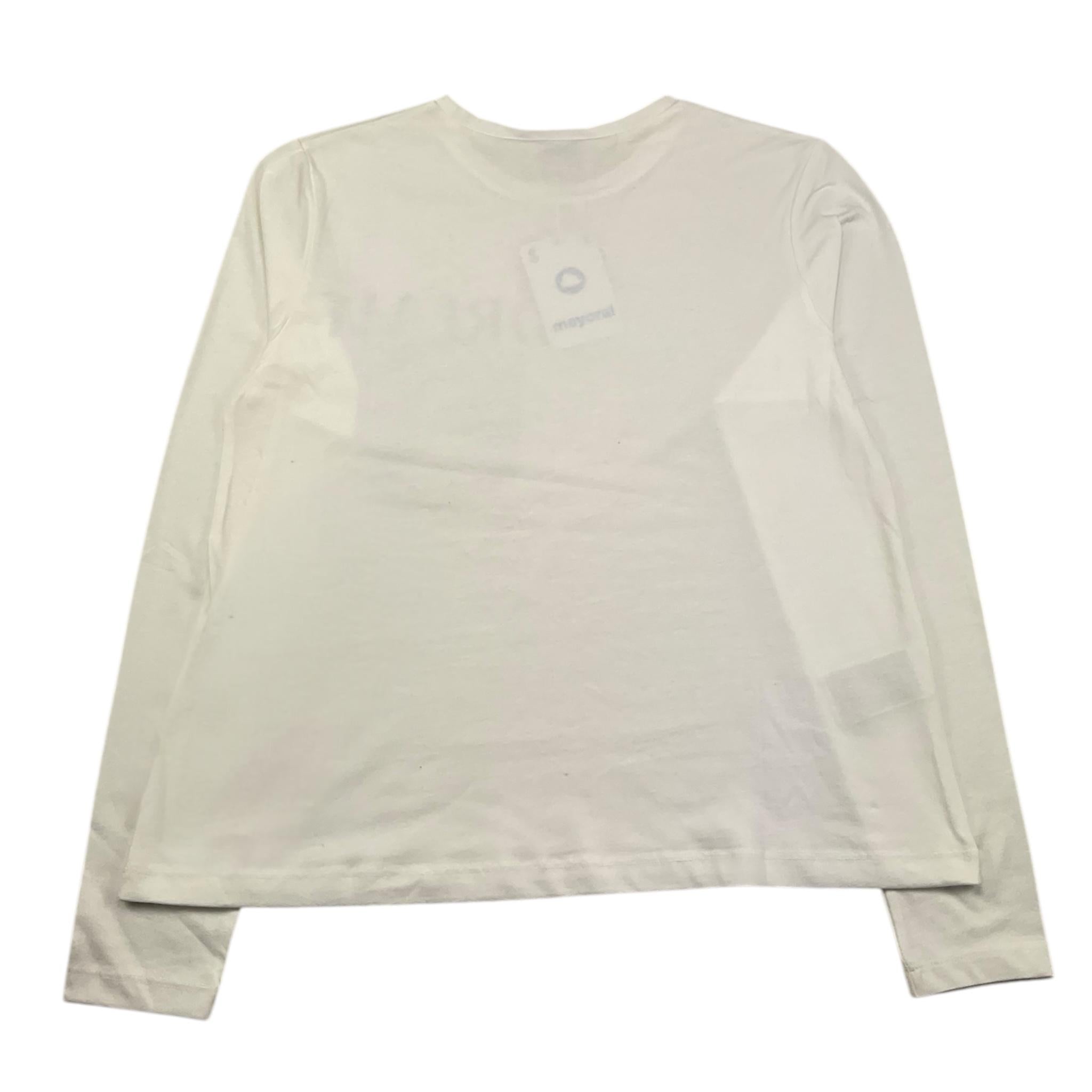 MAYORAL shirt girocollo tinta unita con stampa e taschino in contrasto Panna per Bambina 701736 PANNA MAYORAL 