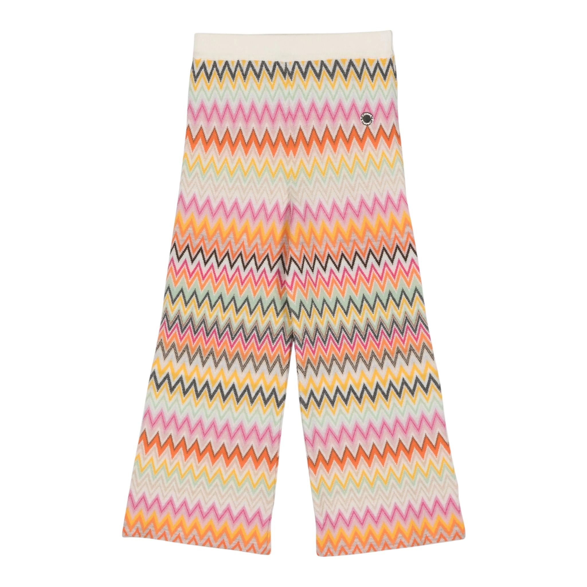 MISSONI pantalone modello a palazzo tinta unita con fantasia Bianco per Bambina MV6B10 BIANCO MISSONI 
