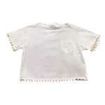 Lalalu' T-Shirt Tinta Unita Girocollo con Taschino per Bambina TSL80PB BIANCO LALALU' 