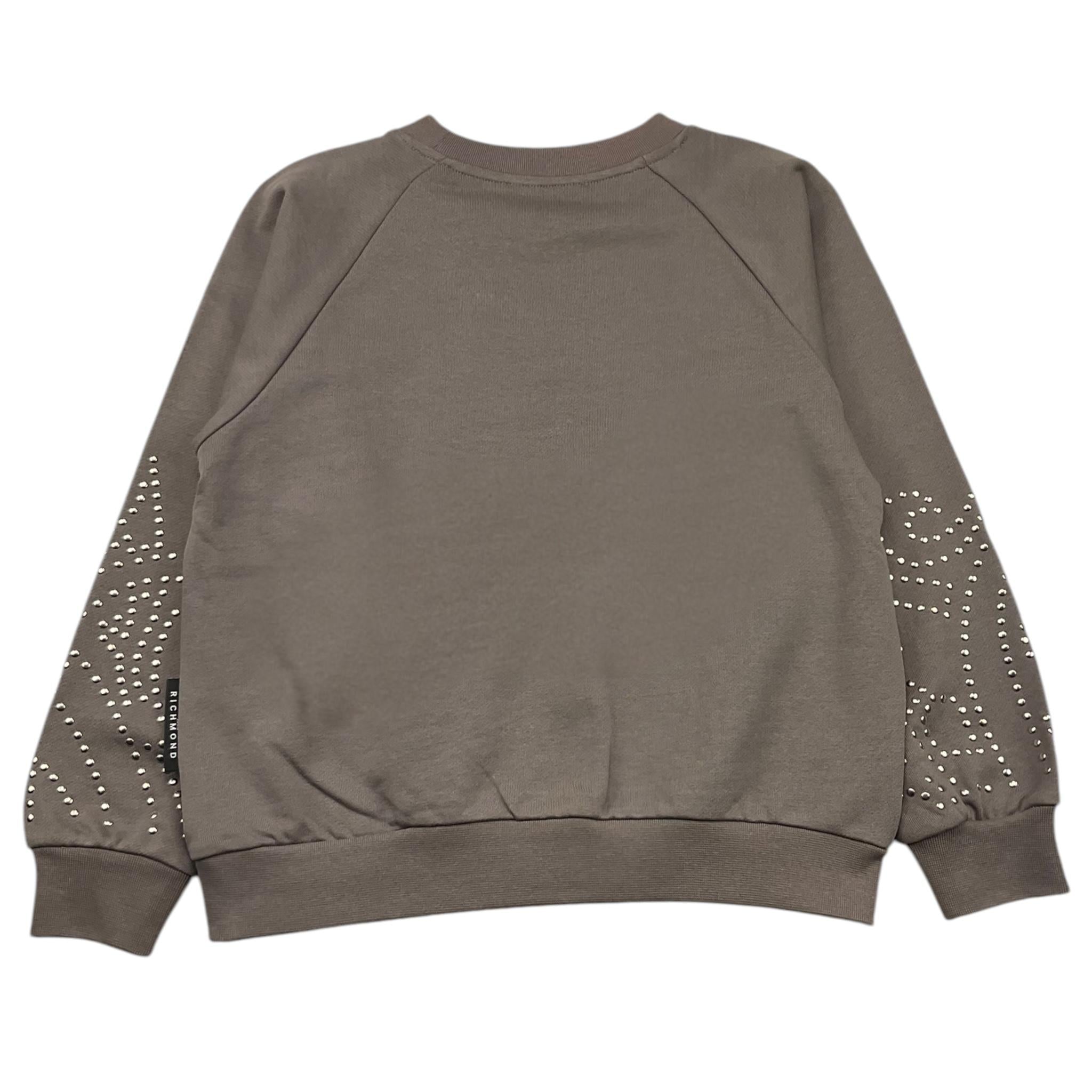 JOHN RICHMOND felpa chiusa girocollo tinta unita con borchie Grigio per Bambina RBA25078FE GRIGIO JOHN RICHMOND 