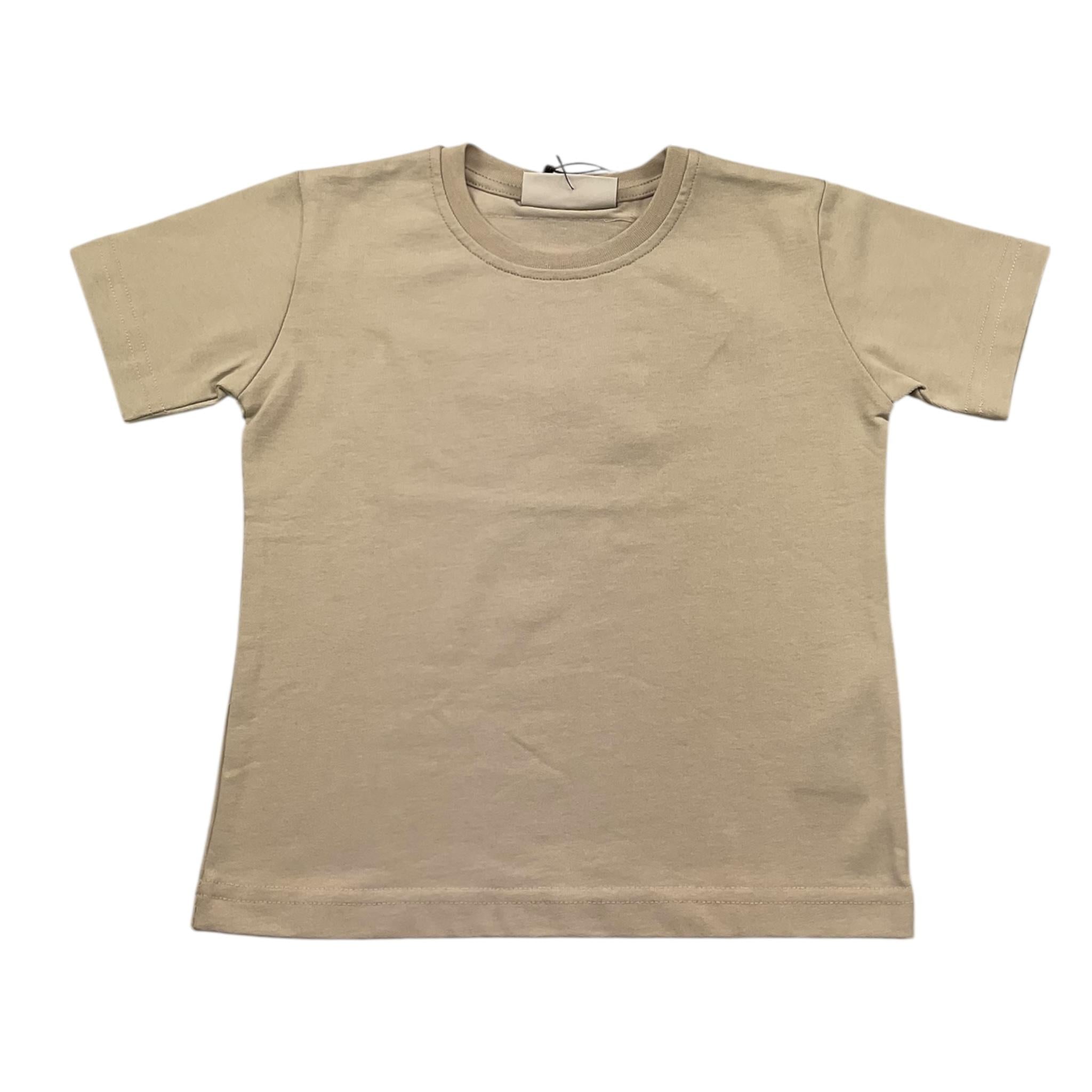 Yes London T-Shirt Girocollo Tinta Unita con Stampa per Bambino JR2119 BEIGE YES LONDON 