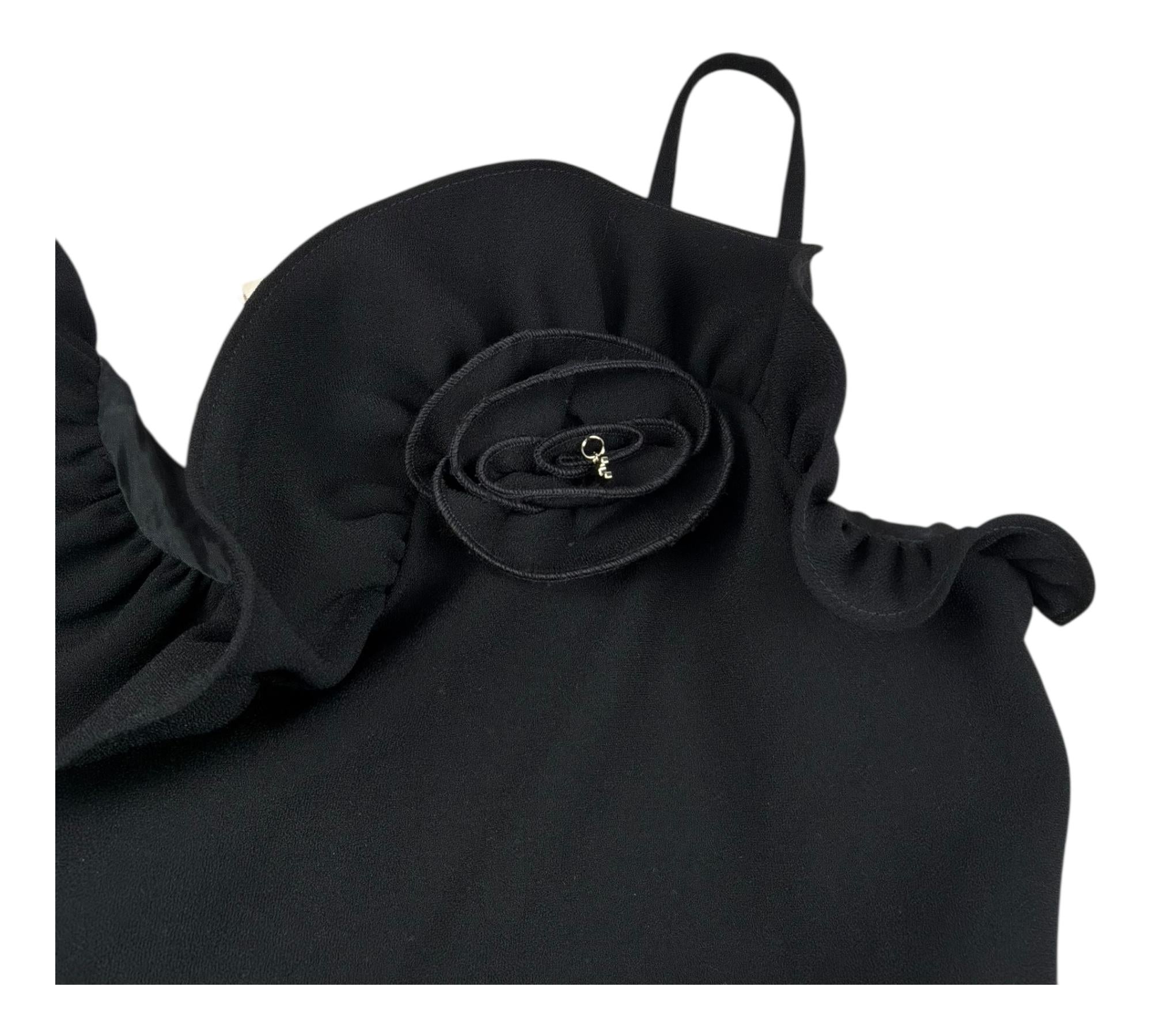 Elisabetta Franchi Abito A Bretelle Tinta Unita con Applicazioni per Bambina EFAB604X NERO ELISABETTA FRANCHI 