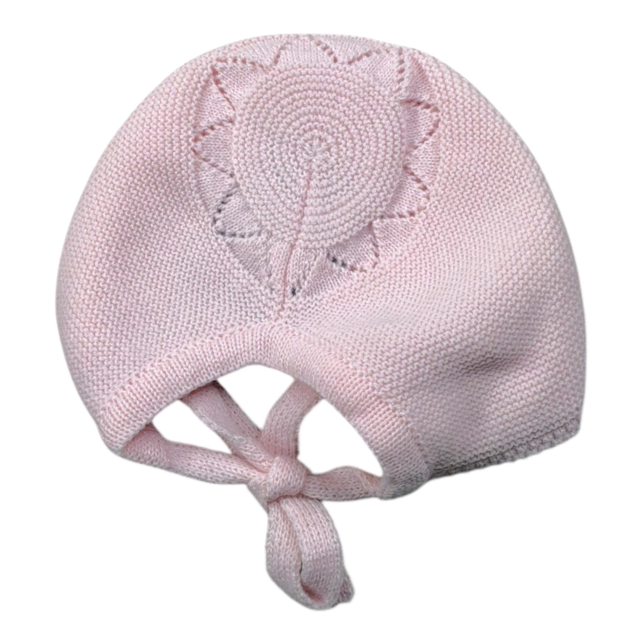 Granlei Cappello Tinta Unita con Ricami per Neonata 1134 ROSA GRANLEI 