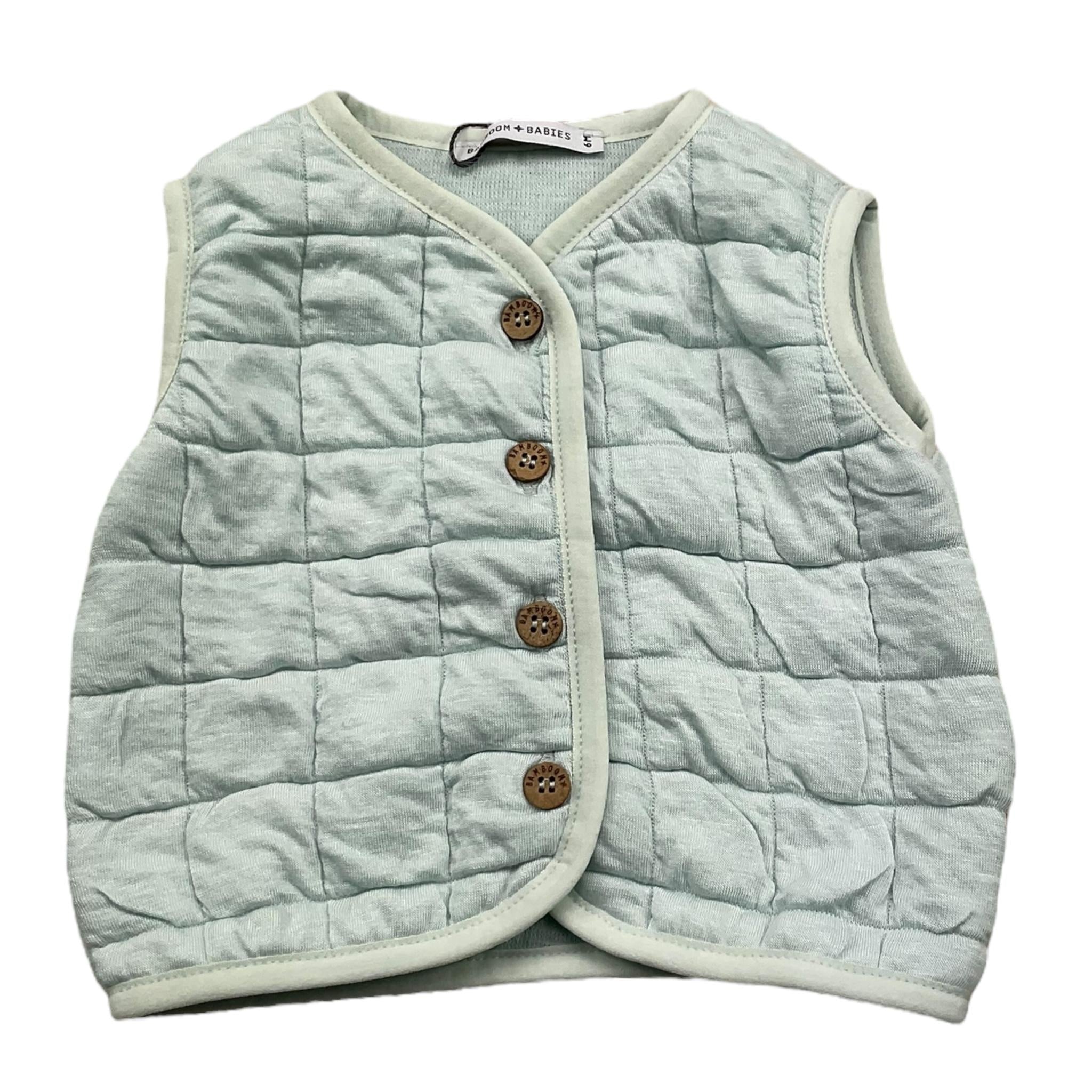 BAMBOOM+BABIES gilet tinta unita con bottoni in contrasto Azzurro per Neonato 713 AZZURRO BAMBOOM+BABIES 