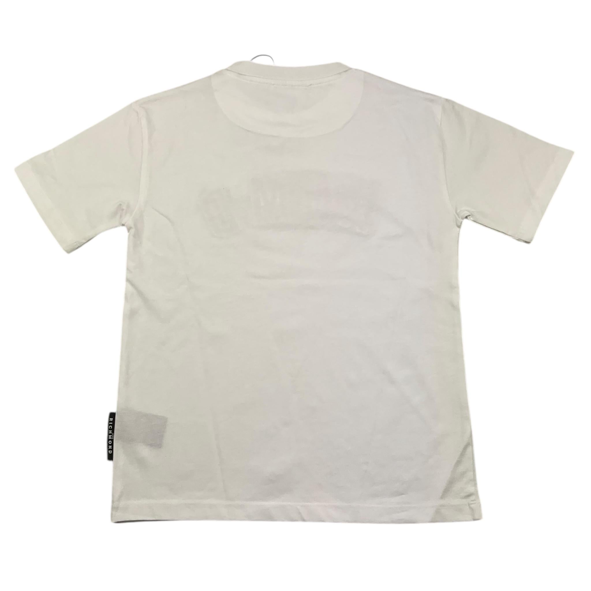 JOHN RICHMOND t-shirt girocollo tinta unita con stampa in contrasto Bianco per Bambino RBA25127TS BIANCO JOHN RICHMOND 