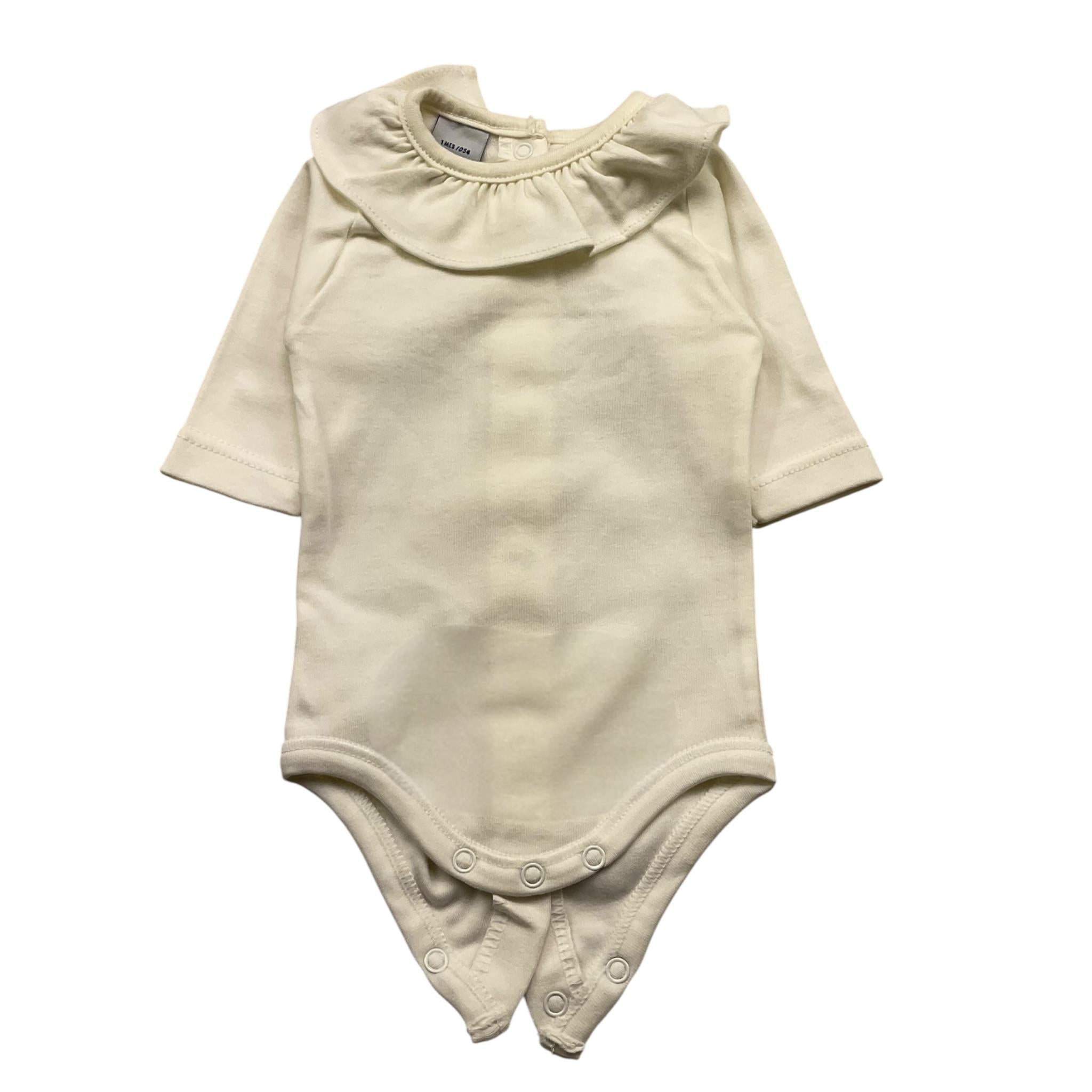 BABIDU body manica lunga tinta unita con colletto Panna per Neonata BODY1 PANNA BABIDU 