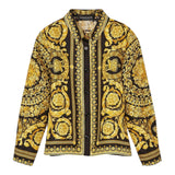 Versace Camicia Tinta Unita Con Fantasia Nero Per Bambina