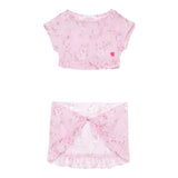 Monnalisa Completo 2 Pezzi Copricostume T-Shirt-Pareo per Bambina 19E063 ROSA MONNALISA 