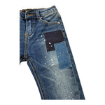 DANIELE ALESSANDRINI jeans tinta unita con toppe Blu per Neonato 1291PD00054 BLU DANIELE ALESSANDRINI 