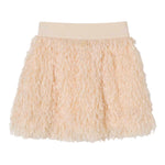 MISS BLUMARINE gonna tinta unita in pelliccia con logo Avorio per Bambina IF4074 AVORIO MISS BLUMARINE 