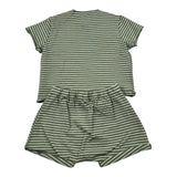 Teddy E Minou Completo 2 Pezzi T-Shirt-Bermuda Tinta Unita per Neonato E25CP074M1031 VERDE TEDDY E MINOU 
