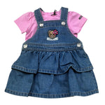 Moschino Completo 2 Pezzi Salopette-T-Shirts per Neonata MDG01Q ROSA MOSCHINO 