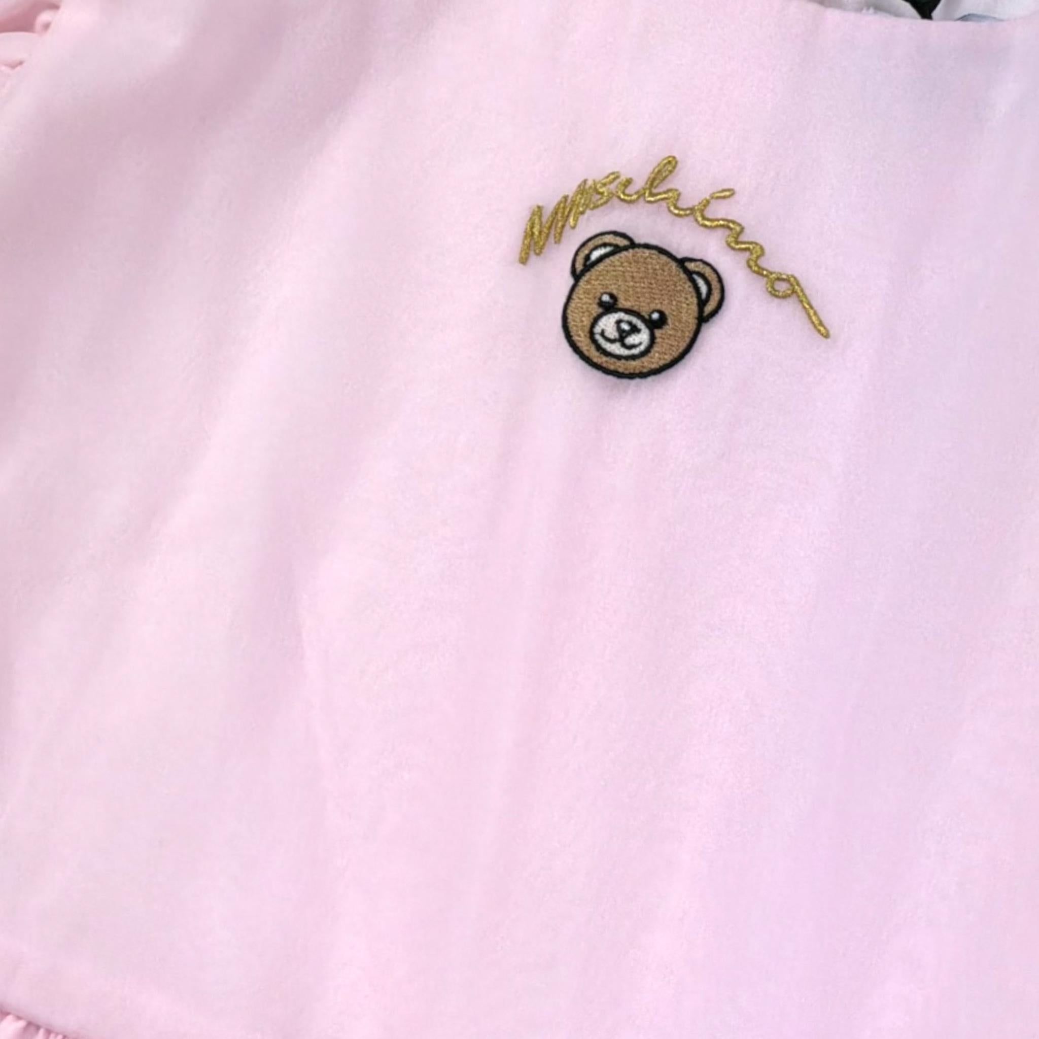 Moschino Abito Tinta Unita Mezza Manica per Bambina HDV0HJ ROSA MOSCHINO 