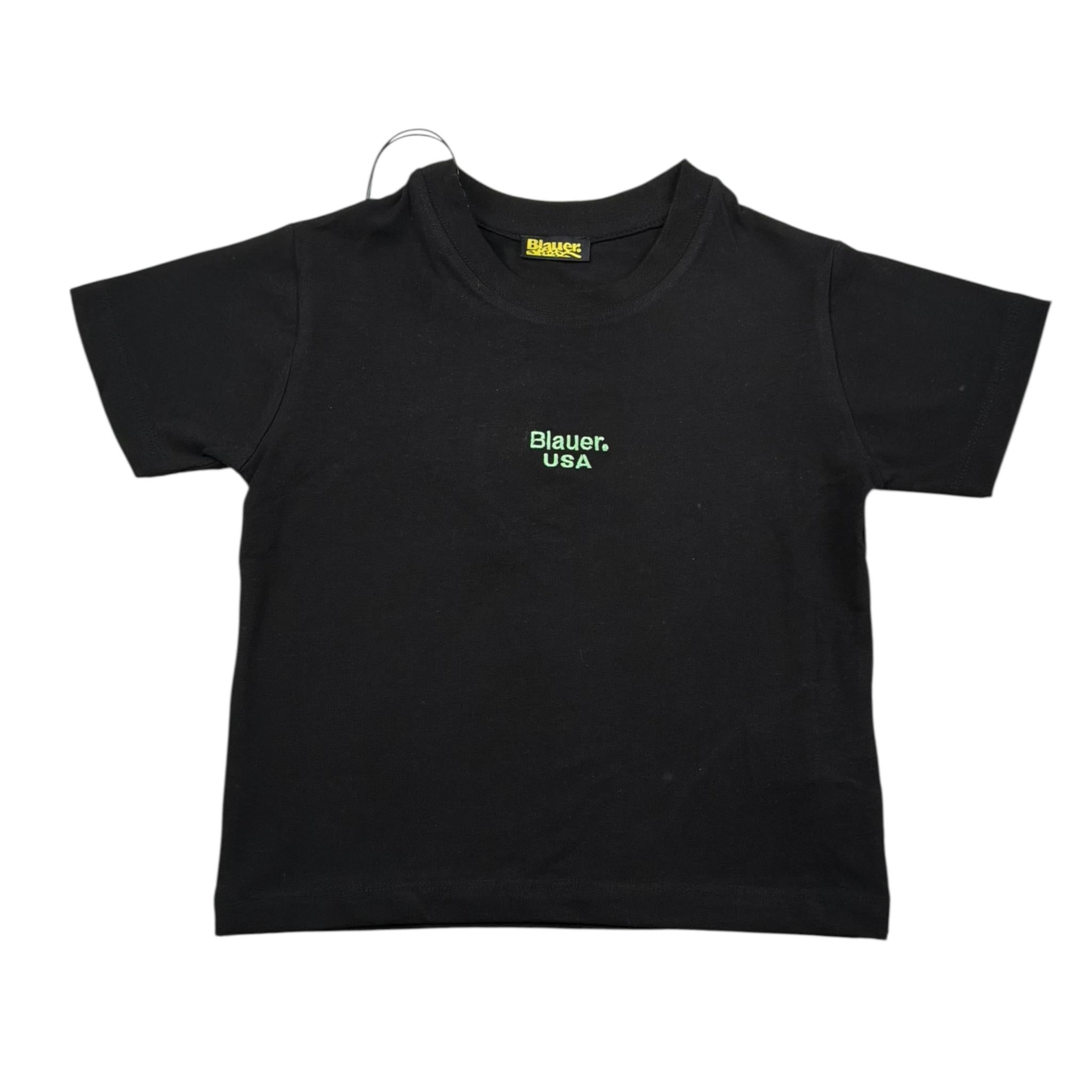 Blauer T-Shirt Girocollo Tinta Unita con Stampa per Neonato 25SBLKH02565 NERO BLAUER 