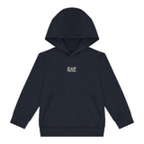 EMPORIO ARMANI felpa tinta unita con cappuccio e con stampa Blu per Bambino 6DBM67 BLU EMPORIO ARMANI 