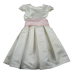 Pure Firenze Abito Mezza Tinta Unita con Cinturino per Bambina PC01245 PANNA PURE FIRENZE 