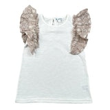 Lalalu' T-Shirt Tinta Unita con Balze per Bambina TSL70PB BIANCO LALALU' 