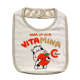 Chicco Bavetta Tinta Unita Con Stampe In Contrasto Bianco Per Neonato