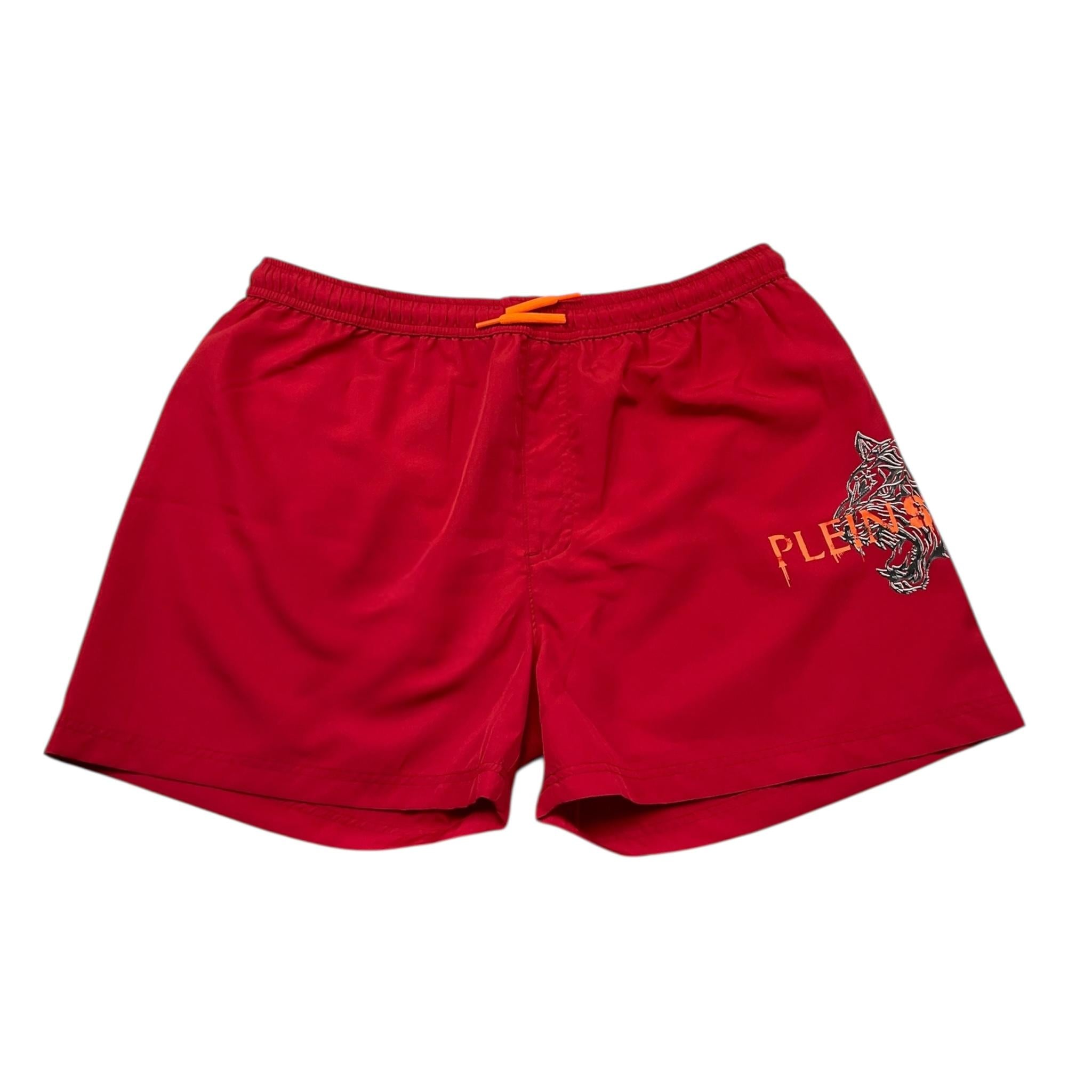 Plein Sport Swim Costume Tinta Unita con Logo per Bambino PS25KBBM02 ROSSO PLEIN SPORT SWIM 
