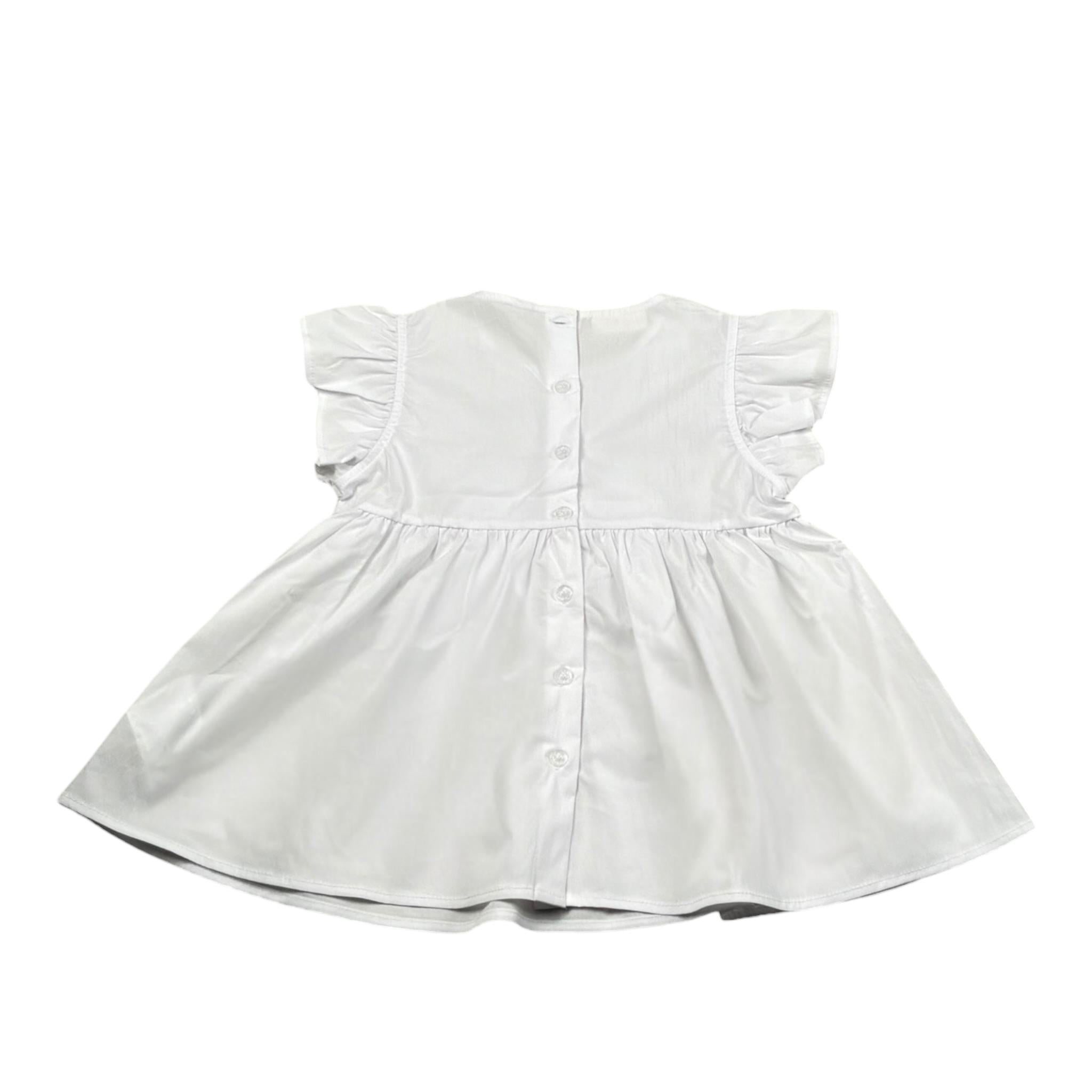 Sarabanda Camicia Tinta Unita con Balze per Neonata 0B358N BIANCO SARABANDA 