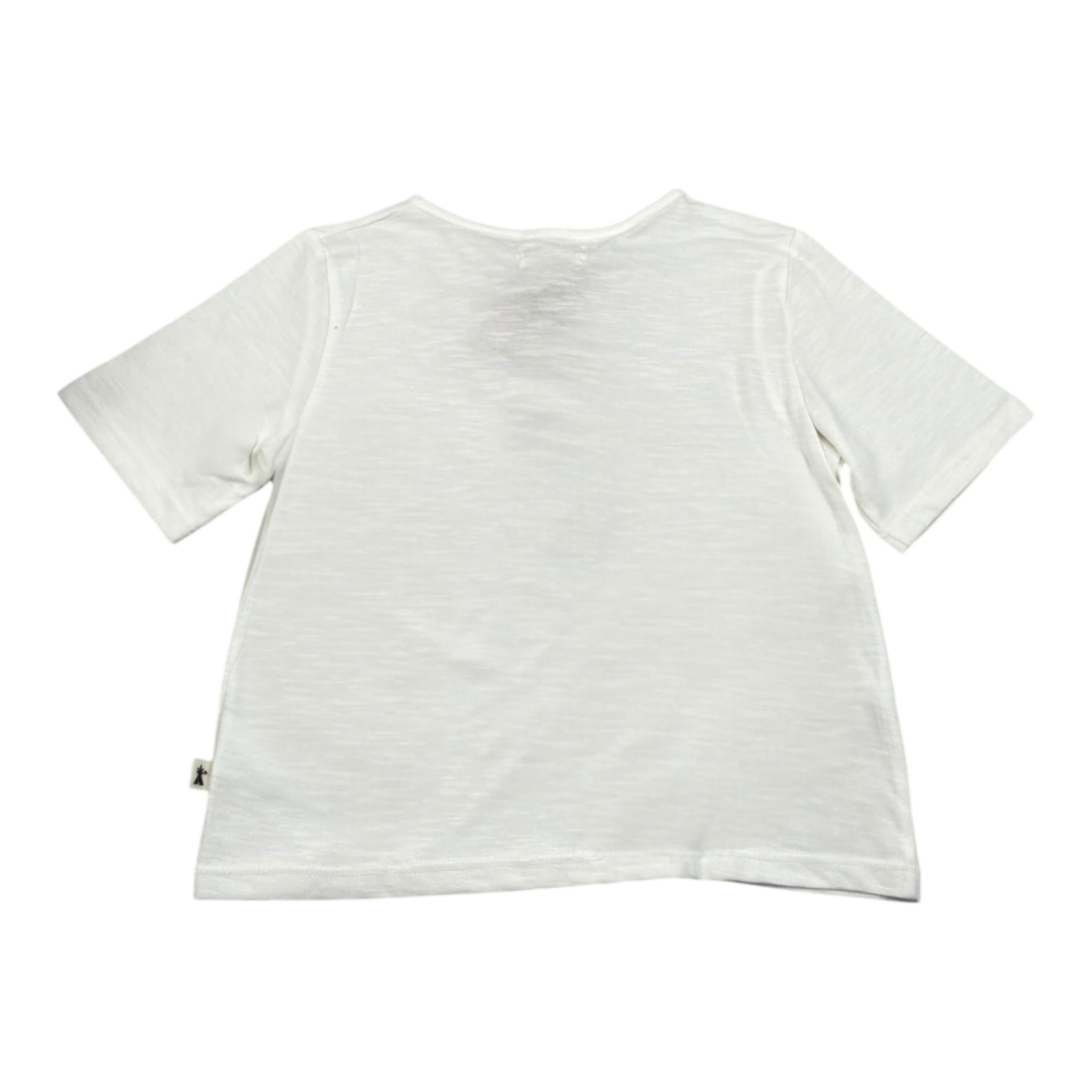 Petit Indi T-Shirt Tinta Unita con Bottone per Bambina SS24BK8308 BIANCO PETIT INDI 