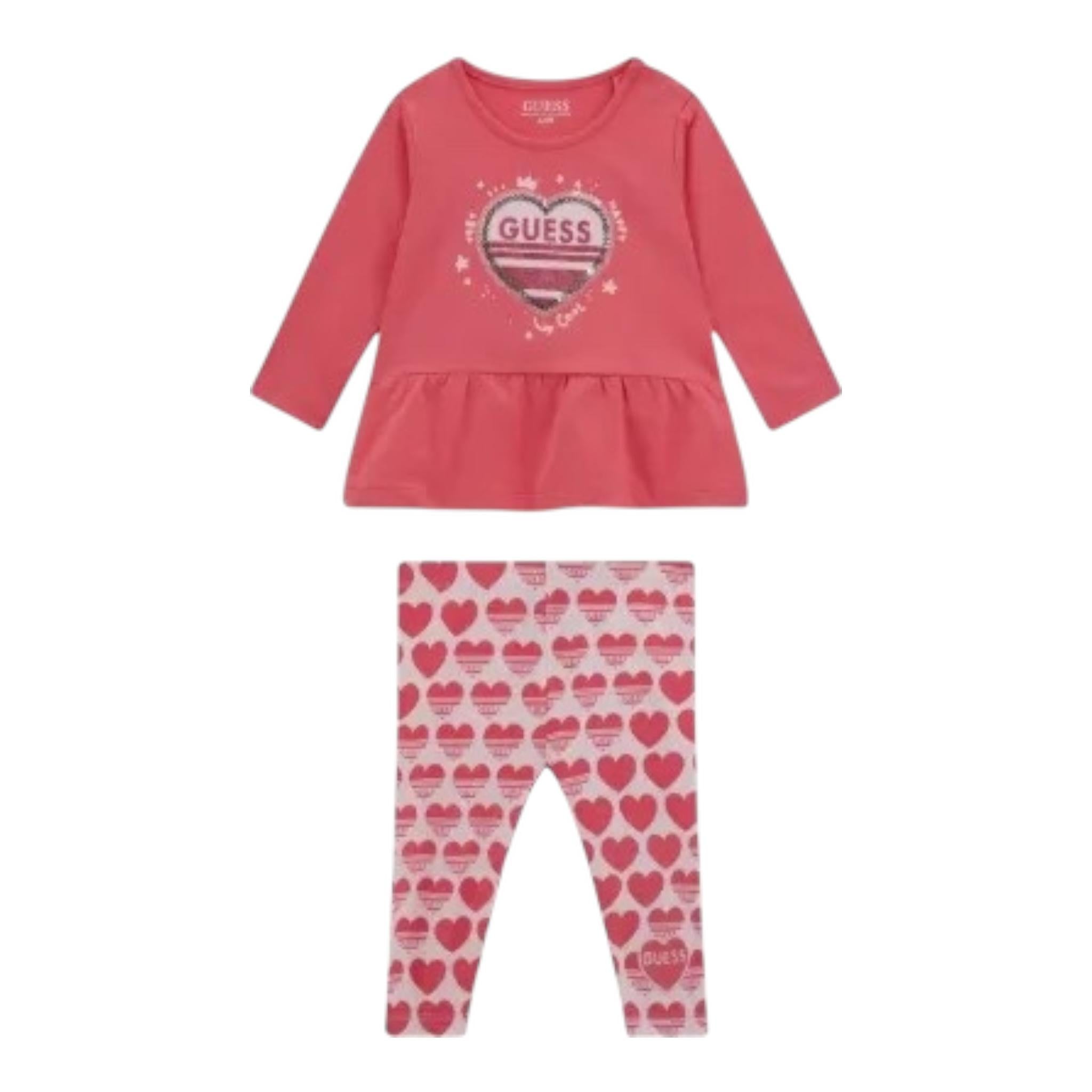Guess Completo 2 Pezzi Shirt-Leggins per Neonata A5RG05K6YW4 ROSA GUESS 