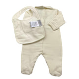 ICEBERG set tutina-bavetta tinta unita con logo Panna per Neonato SETICE5350N PANNA ICEBERG 