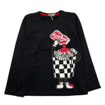 EMC shirt girocollo tinta unita con stampa in contrasto Nero per Bambino BX2307 NERO EMC 